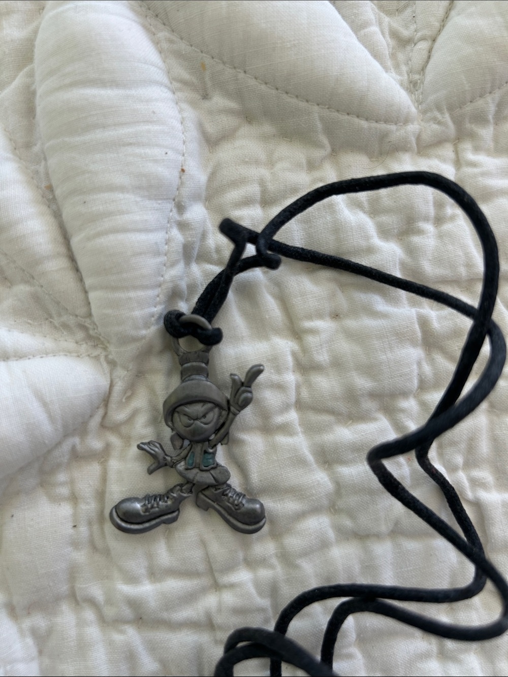 Marvin the martian pewter necklace. Vintage.